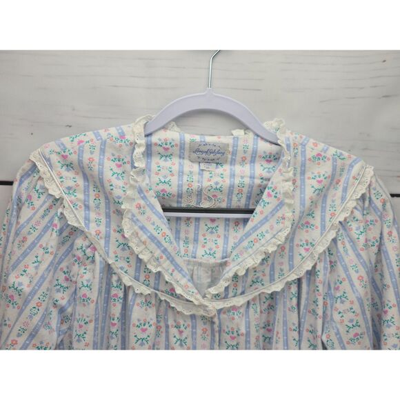 Lanz of Salzburg Flannel Nightgown XS Floral Long Cottagecore Granny Prairie - Picture 4 of 10
